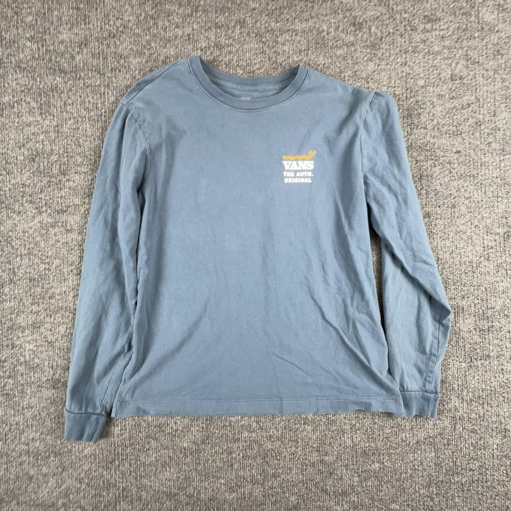 Vans Shirt Mens Medium Blue The Auth Original Off The Wall Long Sleeve Tee